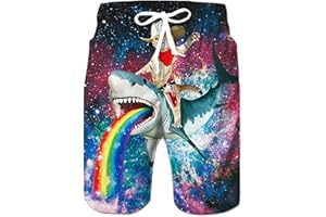 Loveternal Hombre Pantalones Cortos de Playa Secado Rápido Bañador Estampado Beach Shorts