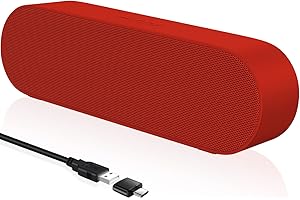 YYV Altavoces PC, Mini Barra de Sonido USB con Control de Volumen, Altavoces de Computadora para Computadora de Escritorio, Ordenador Portátil, Móvil, Tablet, Rojo