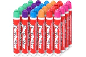 evelay Bingo Dabbers markörer blandade färger pennor för bingobiljettspel - (förpackning med 24)