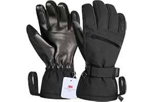 Unigear Rękawice narciarskie dla mężczyzn i kobiet, 3M Thinsulate, zimowe rękawiczki do ekranów dotykowych, rękawice termiczne, wodoodporne, ciepłe, antypoślizgowe, do jazdy na nartach, snowboardzie
