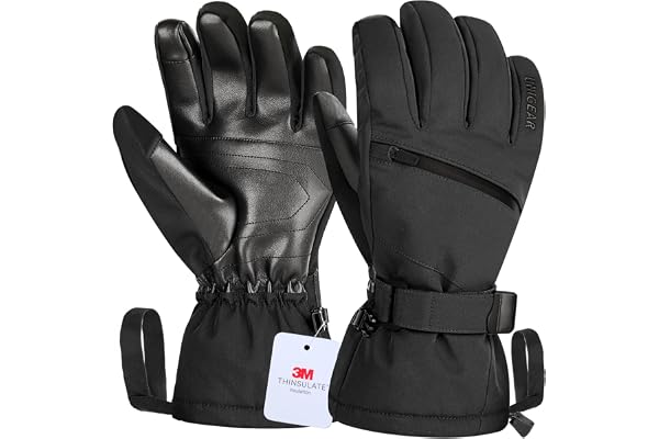 Unigear Gants de Ski pour Hommes et Femmes, imperméables et antidérapants, pour Ski, Snowboard, Patinage sur Glace, randonnée