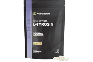 L Tyrosine 1000mg - 120 Veganska Pulver Kapslar