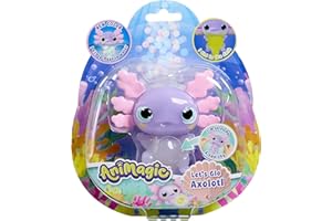 Animagic: Lets Glo Axolotl - Pastel | Your Glowing, Floating, Squishy Best Friend | Drop In Water To Watch Them Glow! | Interactive Electronic Pet | For Kids Ages 4+