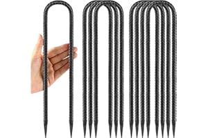 Delex Trampoline Anchor Kit Heavy Duty U Shaped ground anchor Tent Pegs Stakes, Galvanized Steel Trampoline Tie Down Kit for Soccer Goals, Garden Decoration