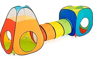 NUBUNI 3 in 1 Pop Up di Tenda e Tunnel da Gioco Bambini Tenda Giocattolo Tunnel Bambino Ball Pool per Bambini e Bambine incl. Borsa per Il Trasporto