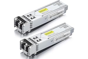 10Gtek [x2 pcs] Ubiquiti 1G SFP SX Multimode Modulo UF-MM-1G, 1000Base-SX Mini-Gbic Fibre Transceiver, Dual LC Connector, 850nm, 550-Meter