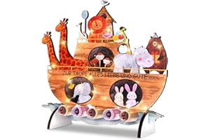EYEZEEPTION Kinder Taufgeschenk Arche Noah Holz Taufkarte Geldgeschenk Taufe Taufgeschenke für Mädchen Jungs Geld Glückwunschkarten zur Taufe Geschenk für Kommunion, Geburtstag (Arche)