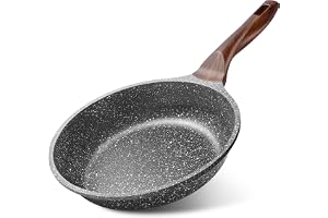 Caannasweis Nonstick Frying Pan Dishwasher Safe, Stone Skillet Pans for eggs, Induction Omelette Pan Non Toxic 100% PFOA Free Pans for Cooking Gift 24CM