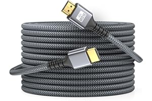 looyotul 4k Cavo Hdmi 20m Ultra Alta Velocità Cavo 2.0 HDMI 4K@60HZ 3D ARC Placcato Oro Connettore Ethernet Audio Video Ritorno HDMI per UHD TV Monitor Laptop PS4/PS5 ect.(Argento)