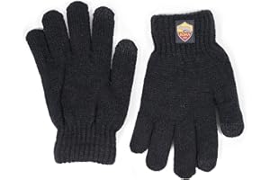 AS Roma Guantes Touchscreen Chico, Niños, Negro, 8-12 AÑOS