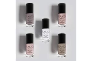 Hasna Paris - Vernis à Ongles Halal - Collection Privé - Éco-Responsable - Brillance et Longue Tenue - Facile à appliquer - lot de 5x 6ml (NATUREL)