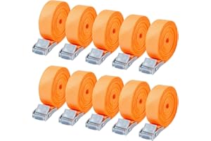 ACOMTUO 10 Stück Spanngurt kurz 2M,Zurrgurt,Spanngurte mit Klemmenschlössern,Wirtschaftlich und anwendbar,entsprechen DIN EN 12195-2,für Auto,Fahrrad,Sackkarre,Motorrad,Gepäck,Camping
