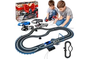 Atlasonix Slot Car Race Tracks Sets - Slot Cars with Loop, Race Tracks & Accessories, Dual Electric Race Track, Electric Race Car Track Set for Girls & Boys Age 5 Years+