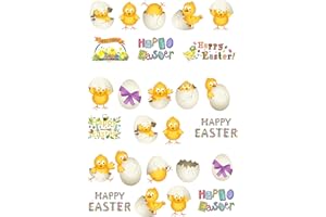 ORANGE TRADING DARTMOUTH LTD 26 Stand Up Cute Easter Chick Theme Thick Wafer Paper Edible Cake Decorations