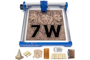 ATOMSTACK 7W Máquina grabadora láser, cortadora láser Swift 7W, cortadora láser de alta precisión de 0,01 mm para madera y metal, acrílico oscuro, cuero, superficie de grabado 300 × 300mm