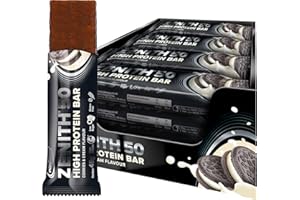‎IRONMAXX IronMaxx Zenith 50 High Protein Bar - Cookies & Cream - 16x45g | Eiweißriegel mit 50% Protein | Low Sugar Snack mit cremiger Umhüllung | High Proteinriegel für Muskelaufbau, Diät & Fitness
