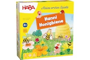 HABA – Meine ersten Spiele: Hanni Honigbiene – Kooperatives Würfel- und Farbspiel – Für Kinder ab 2 Jahren – Mit 3D-Bienenstock und Holzfigur – 1301838001