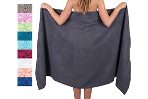 ‎BETZ Betz Badetuch XXL 100x200 cm 100% Baumwolle – Weiches Frottee Saunatuch & Strandtuch – Pflegeleicht & saugstark – Palermo Serie – Farbe Anthrazit Grau