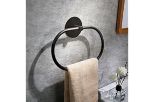 BETADISTOR Black Towel Holder Towel Ring - Towel Rail Wall Mounted Black 060302