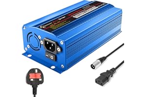 MOUDENSKAY 24V 5A Cargador de batería automático Inteligente, mantenedor de batería portátil para Coche Barco cortacésped Marino Scooter Silla de Ruedas Moto eBike