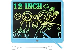Deecam LCD Schreibtafel Kinder 12 Zoll, Mal Tablet Kinder Spielzeug ab 3 4 5 6 7 8 Jahre alt Junge Mädchen, Löschbare Schreibtafel Elektronisch, Magnet Maltafel Kinder, Geschenke für Kinder (Blau)