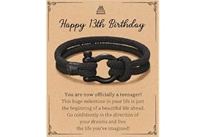 Aunis Son/Brother Christmas Braided Rope Bracelet Gifts 13/16/18/21 Birthday Gifts for Teenage Boys