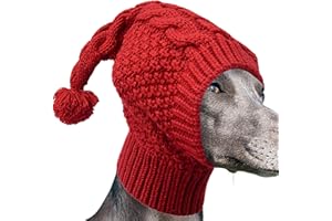 Qkbuza Dog Knitted Hat,Warm Winter Knitting Hat | Puppy Cozy Hood with Earmuff Cute Pet Apparel Neck and Head Protector for Small, Medium, Large Dogs