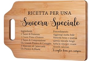 Gleevara Regalo Suocera, Regalo Suocera Compleanno Utile - Tagliere di Bambù, Idee Regalo per Suocera, Regalo di Natale Cucina per Suocera