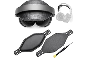 Voarmaks Super szeroki sześciokątny pasek na głowę z prawdziwej skóry z wyściółką piankową – kompatybilny z zestawem słuchawkowym Audeze Maxwell i profesjonalnymi słuchawkami Audeze MM-100, dwustronna