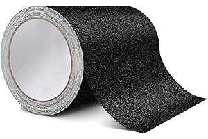 Bande antidérapante adhésive pour escaliers/escabeaux Empreintes d’extérieur Noir 15 cm x 5 m, Noir de YELAIYEHAO