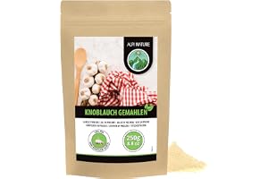 Alpi Nature Vitlök Pulver 250g, Malen Torkad Vitlök, Vitlökspulver för Matlagning, Vitlökskrydda