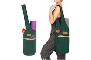 ALLEN & MATE 100% Cotton Unisex Yoga Mat Bag – Versatile Carrier with Mat Straps, Large Storage Pockets Fits Yoga & Pilates Mats