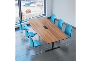 Weber Büro Easy - Tavolo da conferenza a forma di barca, 240 x 120 cm, in legno di noce con elettrificazione, colore: antracite