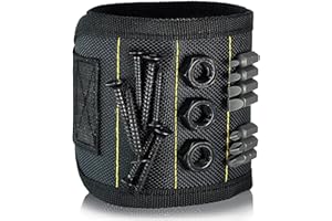 IKNOWTECH Magnetic Wristband with 15 Strong Magnets for Holding Screws, Nails, Drill Bits - Adjustable Wrist Strap - Best Unique Tool Gift for Father/Men, DIY Handyman, Husband