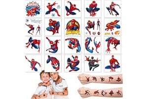 SIDESEA Kindertattoos, 20 Blätter Tattoos Kinder Wasserdicht Temporary Tattoo Spider Kindertattoos Hautfreundlich für Jungen Kindergeburtstag Geschenk Party