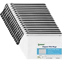 30-Pack Dokumententasche Größe A5, ipow Reißverschlussbeutel Mesh Taschen Set Zipper Beutel für Datei, Papier, Dokumente…