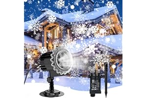 Nextronix Christmas Projector Lights Outdoor Indoor, LED Snowflake Projector Lights IP65 Waterproof, Adjustable Rotating Holiday Projection Lamp Decoration for Christmas Xmas Holiday, New Year, Party