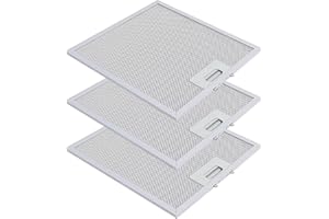 Filtre Hotte Extractrice 305mm x 267mm Filtre à Graisse Métallique Compatible avec Elica Hotte Extracteur de Cuisine par Poweka (3 Pièces)