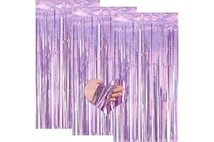 Tcdwla Decoracion Cumpleaños,3Piezas Cortina Decoracion Fiesta,Photocall Boda de Cortinas de oropel con flecos de aluminio coloridas para fiestas de cumpleaños baby shower Navidad-1m x 2m (Rose)