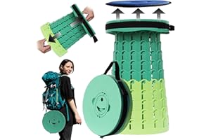 PLOGGING Taburete Plegable XXL Mejorado, taburetes portátiles para Adultos, Silla Plegable más Resistente con Capacidad de Carga de 1000 Libras, Ajustable, retráctil, Taburete de Camping para