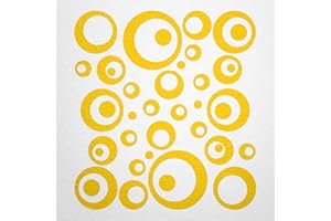 ‎WANDFEE WANDfee Wandtattoo Kreise Punkte 50 FARBWUNSCH I gelb I Wandaufkleber Aufkleber Kinderzimmer Fliesenaufkleber Badezimmer Küche