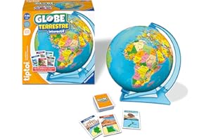 Ravensburger - tiptoi® - Jeu interactif - Globe terrestre interactif - Lecteur vendu séparément - Jeu éducatif électronique, sans écran - Dès 7 ans - version française - 00 191