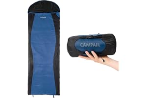 CampAir Ultra Lite Sleeping Bag - Lightweight for Spring, Summer - Small pack size, Ripstop fabric, Blue