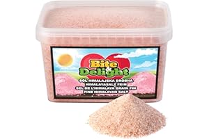 Bite & Delight Sól himalajska drobna - Bogata w minerały - Nierafinowana - Bez konserwantów - Sól naturalna - Dla smakoszy - 100% wegańska sól kuchenna - Sól kamienna - Sól górska - 1000 ml