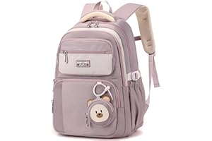 Amythe Plecak Szkolny dla Nastolatków i Dziewcząt 40L - Tornister 3-5 Klasy z Uroczym Portfelem na Monety, Swobodny Plecak Dzienny 9-18 Lat