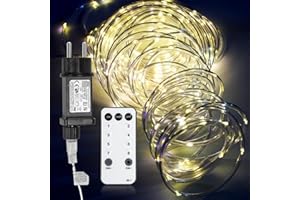 ‎TUBIAZ Tubiaz LED Rope Light, 20 m Fairy Lights, Warm White 200 lEDs Light Tubes, Waterproof with Remote Control and Timer, Light Tubes for Indoor Outdoor Decoration, Party, Garden, Christmas Tree, Pack of 2