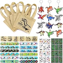 BONNYCO Dino Feestzak Vullers Kinderen Schilderset 16 Stuks. Feestartikelen Kinderen, Dino Feestzak Pinata Prijzen voor Kids. Kousvullers Kids Feestartikelen Jongens