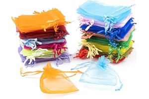 Tritart - 101 sacchetti in organza, sacchetti di stoffa, sacchetti in tulle, sacchetti per gioielli, sacchetti per regali, sacchetti da riempire, 10 x 15 cm, in 14 colori