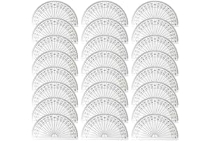 XIMINWZM 24 Pcs Plastic Protractor 180 Degree, Angle Measurement Ruler Set, Angle Measurement Tool for School, Engineering Classroom, Office, Art Design