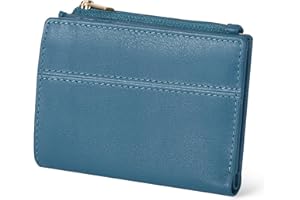 OAK LEATHERS Wallet for Women Full Grain Leather - Small RFID Coin Purse Credit Card & ID Holder for Ladies,Bifold Wallets for Teenager (Nappa Ottanio)